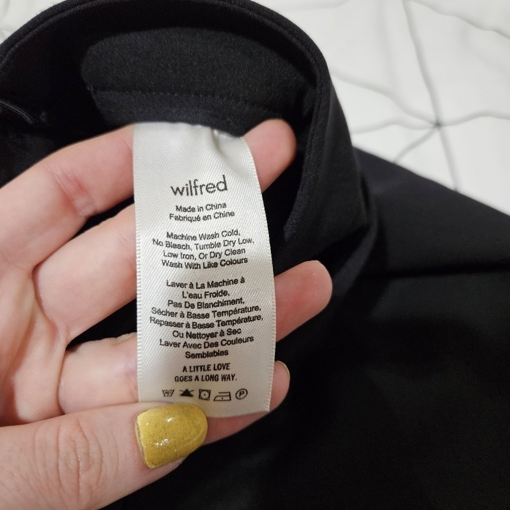 Aritzia Wilfred Wide Leg Side Zip Cropped Pant Black Size 2 - Picture 3 of 8